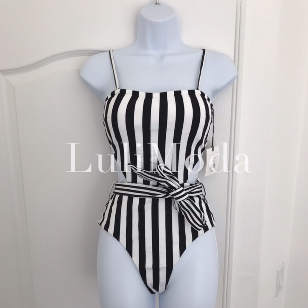 ONIA Rumi Striped One Piece Swimsuit